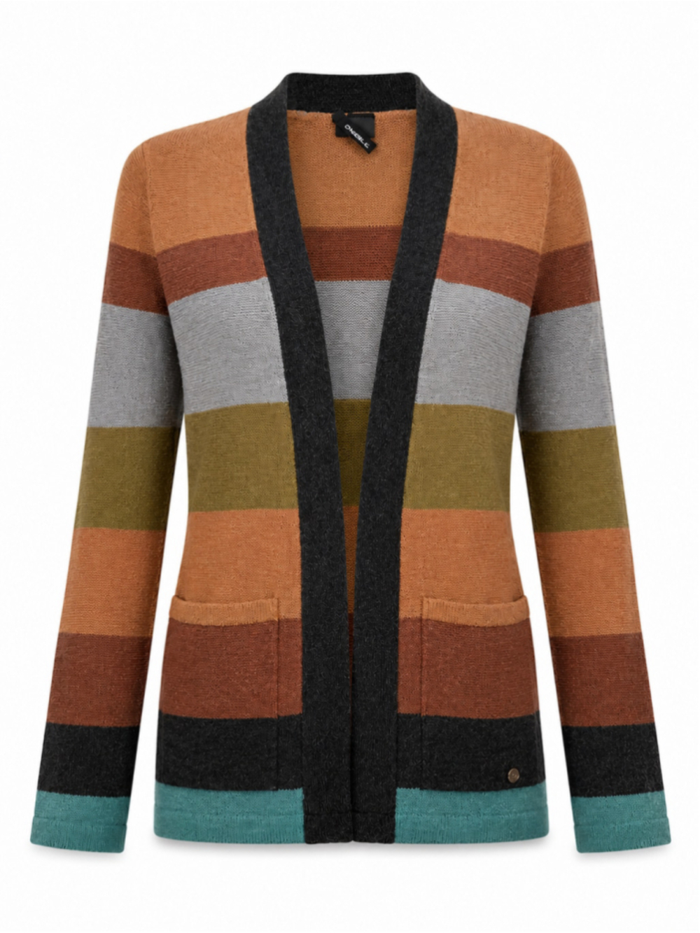Women's O'Neill Striped Cardigan Sweater XS Brown Multi-color
332